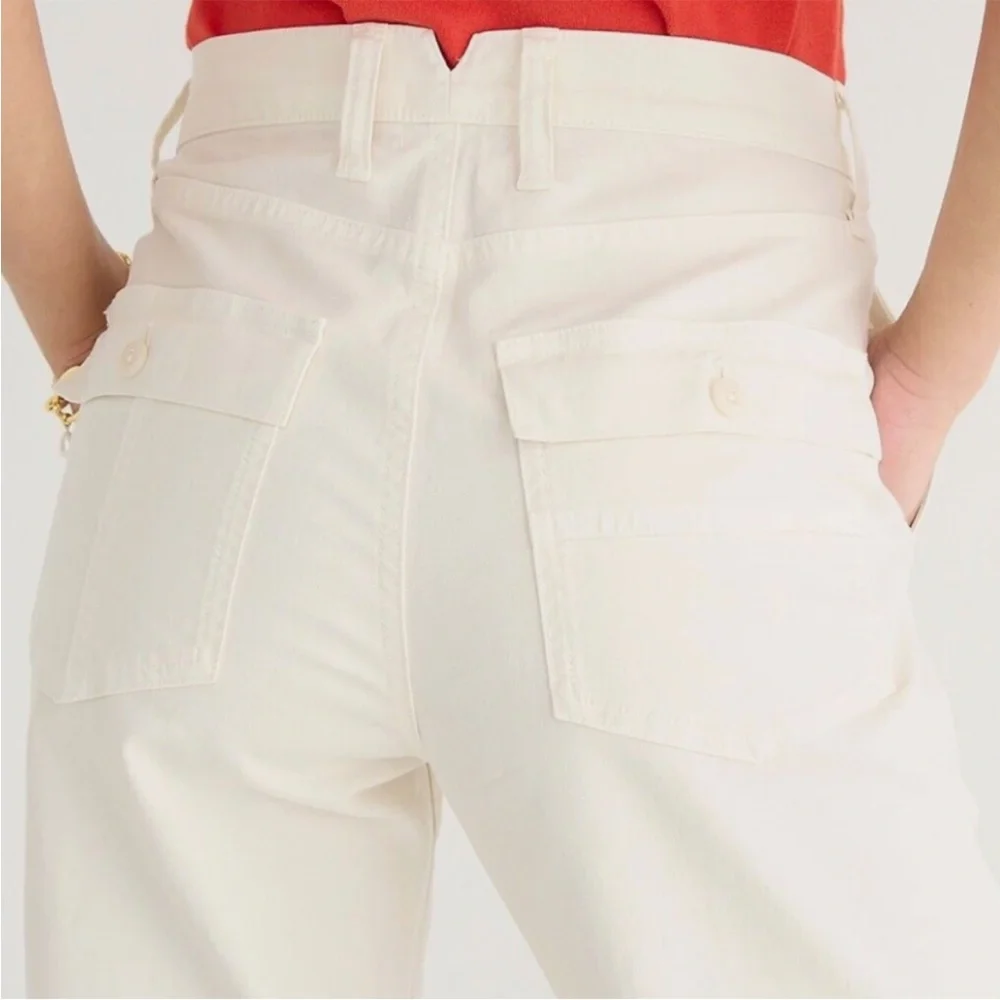 J Crew Chino Twill Garment-Dyed Cargo Pant; Cotton/Linen Blend - Womens 26